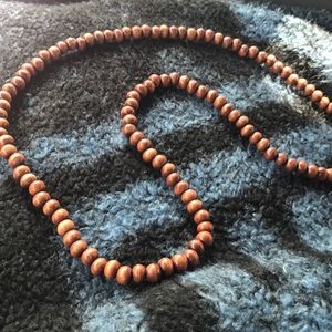 Wooden bead necklace